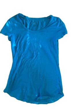 Curfew Bright Blue Scoop Neck Short Sleeve Tee